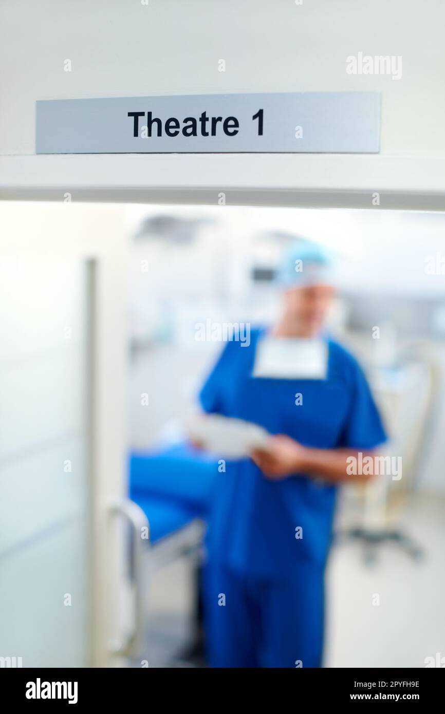 Theatre 1, where the doctor saves lives. Blurred image of a doctor