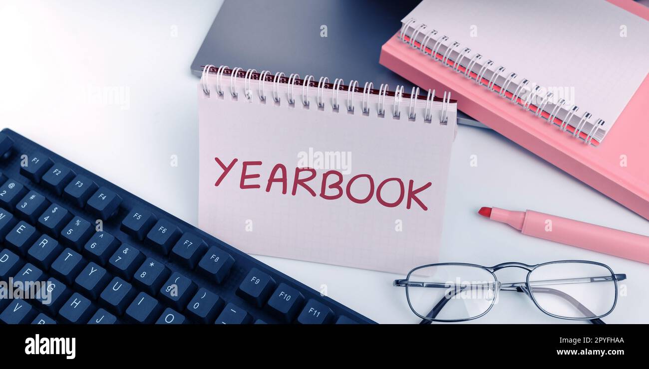Conceptual caption Yearbook. Conceptual photo publication compiled by ...