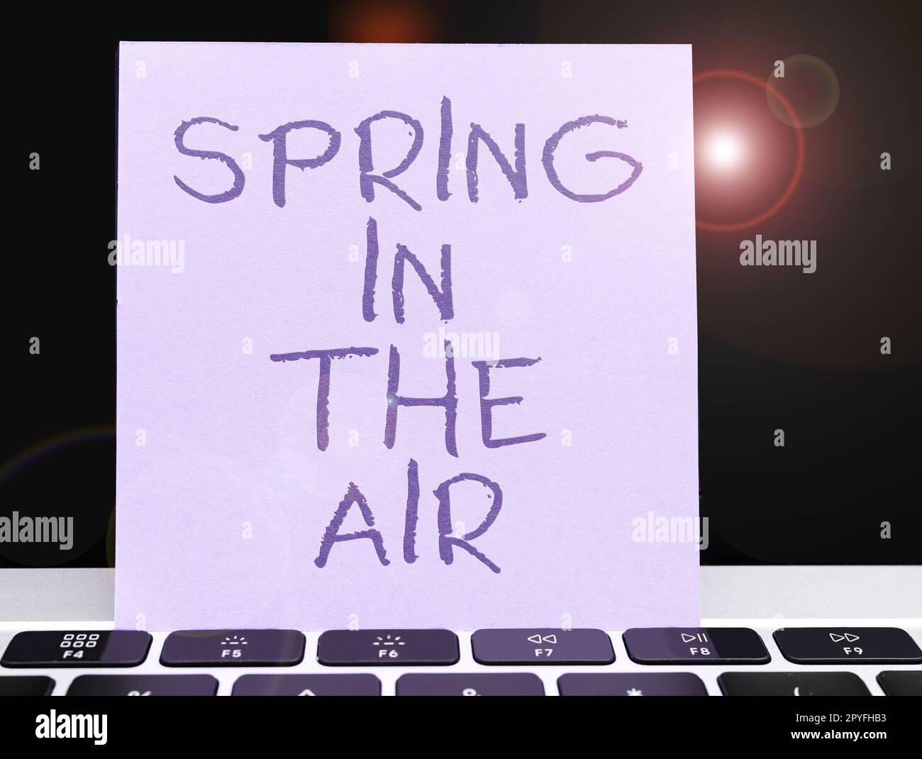 Text showing inspiration Spring In The Air. Business showcase natural feeling beautiful season flowers everywhere Stock Photo