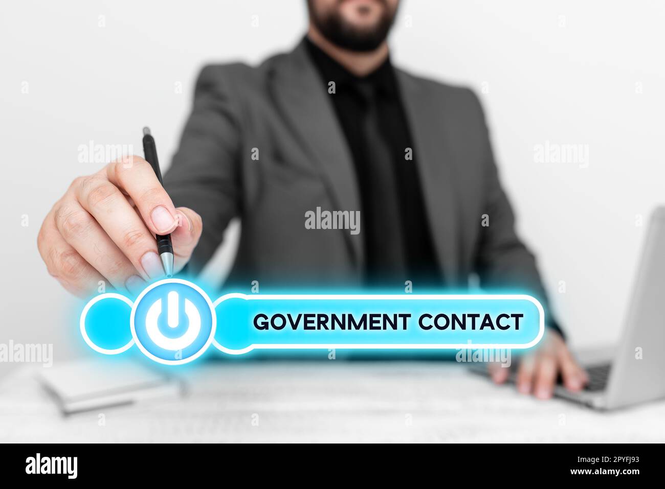 Writing displaying text Government Contact. Business overview debt security issued by a government to support spending Stock Photo