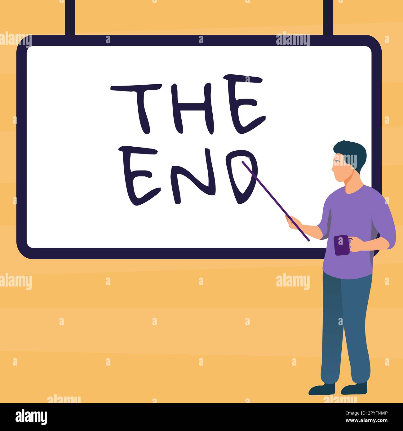 Hand writing sign The End. Business showcase Final part of play relationship event movie act Finish Conclusion Stock Photo