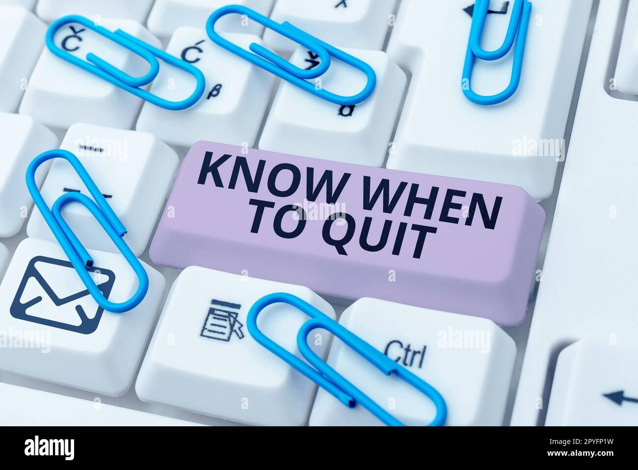 Sign displaying Know When To Quit. Internet Concept be aware of the right moment to give up retirement Stock Photo