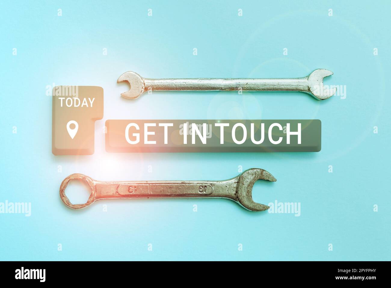 Text caption presenting Get In Touch. Concept meaning Stay in contact