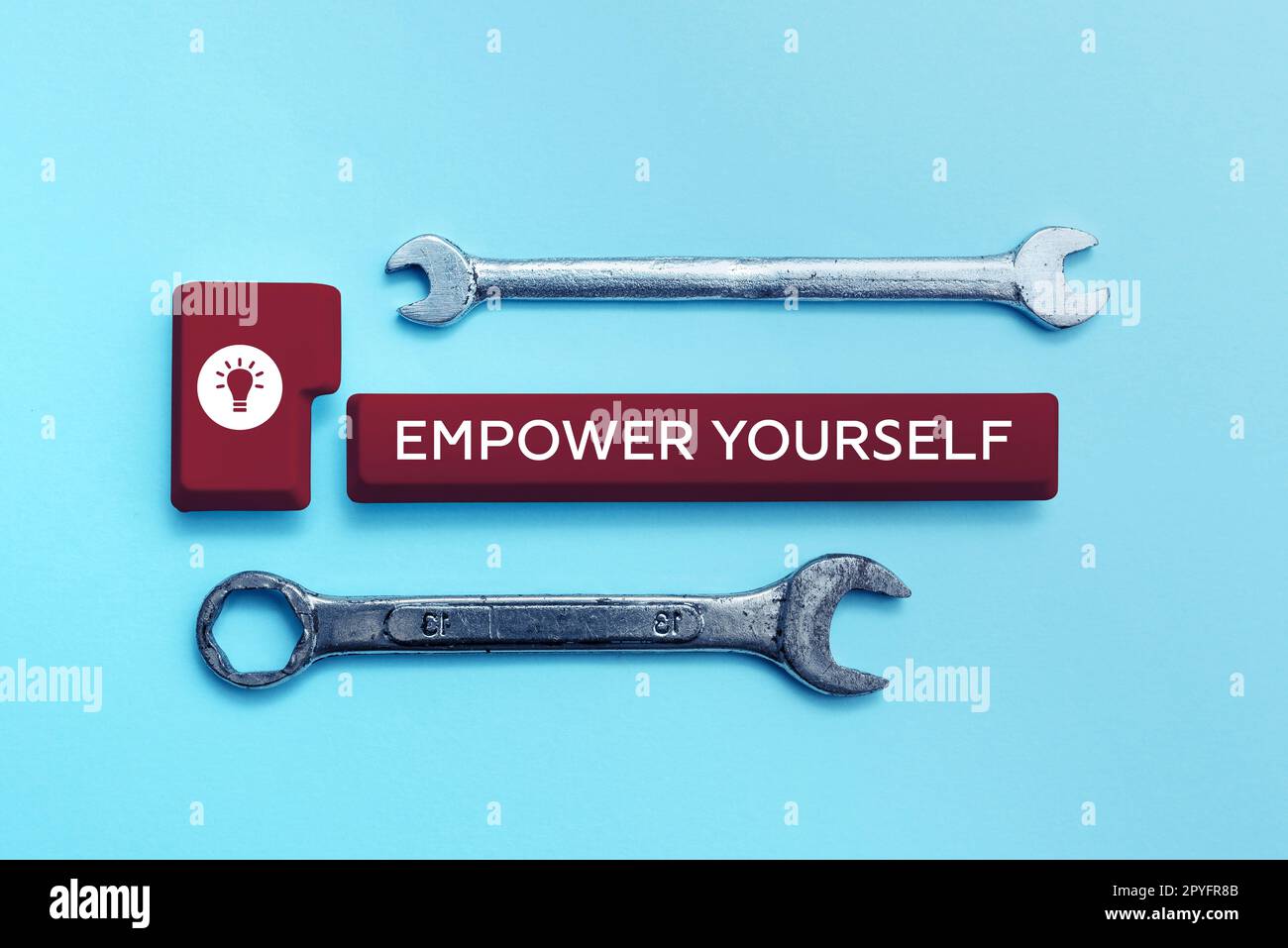 Text caption presenting Empower Yourself. Business showcase taking control of life setting goals positive choices Stock Photo