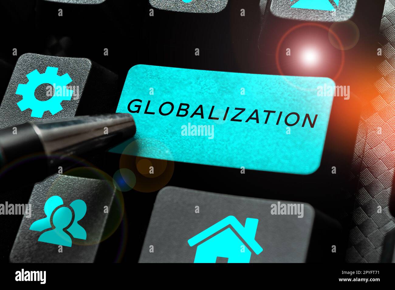 Sign displaying Globalization. Word for development of an increasingly integrated global economy marked Stock Photo