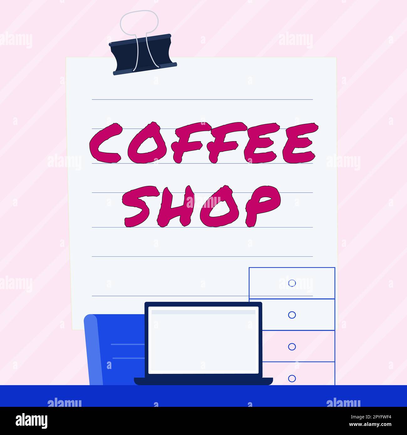 Handwriting text Coffee Shop. Business idea small informal restaurant serving coffee and light refreshments Stock Photo