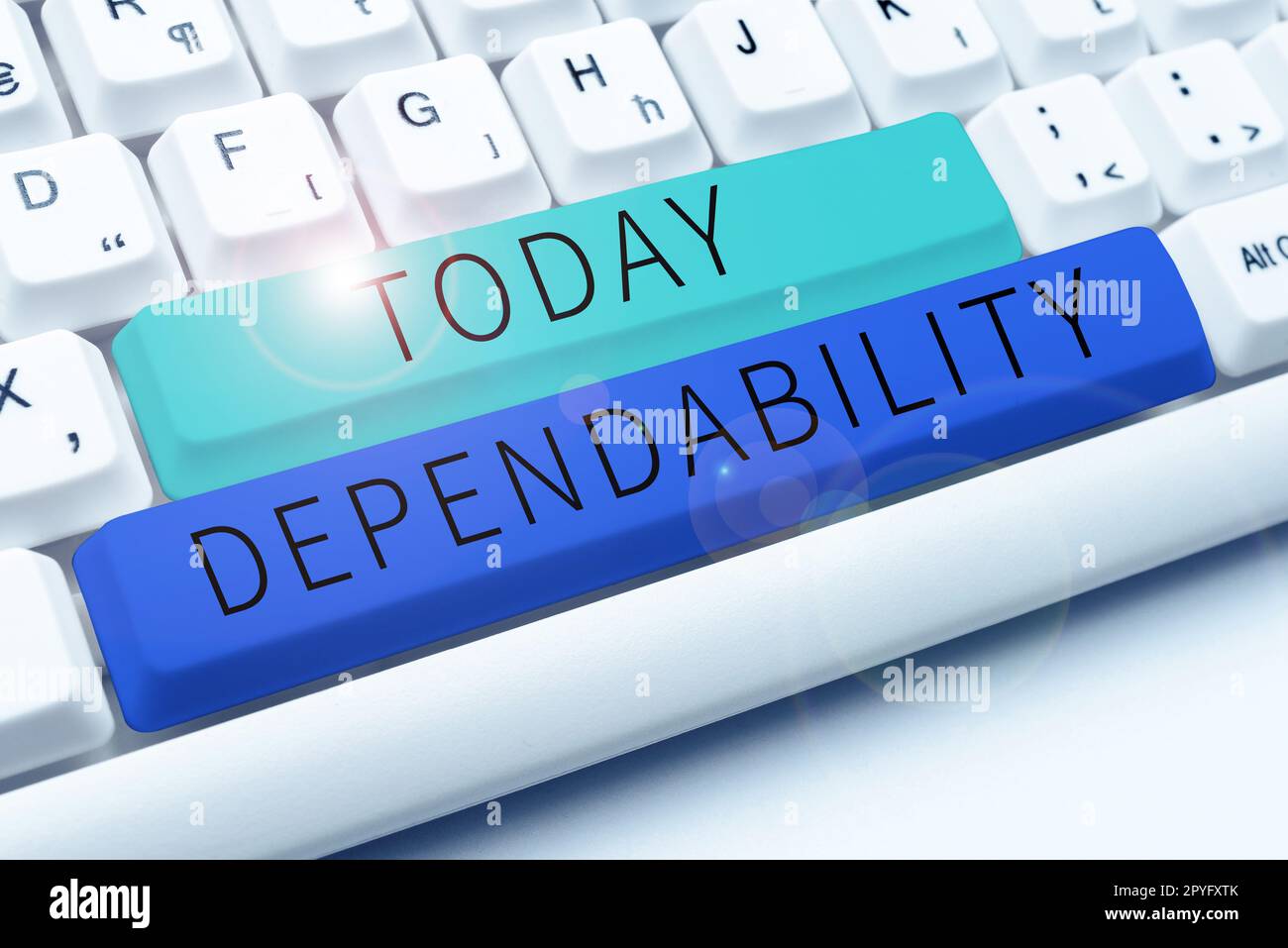 Text caption presenting Dependability. Word for capable of being trusted or depended on Stock Photo