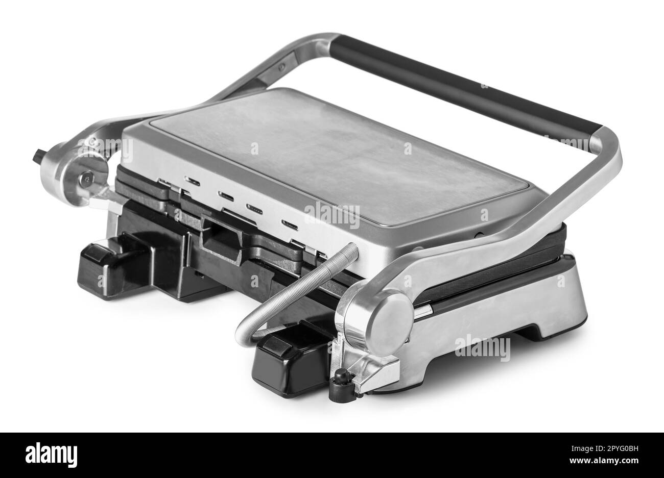 Modern electric grill with close lid isolated on white background Stock