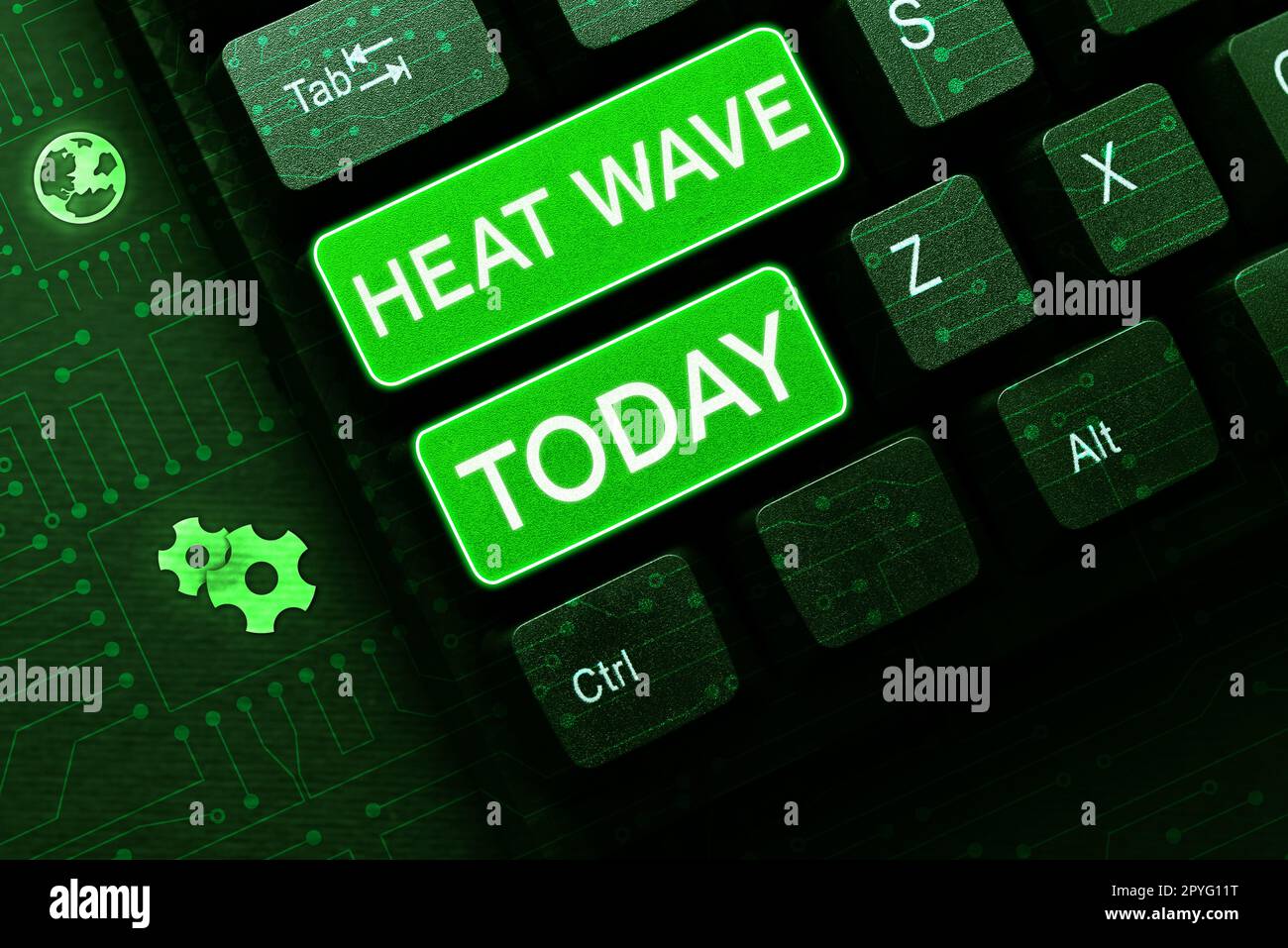 Conceptual display Heat Wave. Internet Concept a prolonged period of abnormally hot weather Stock Photo