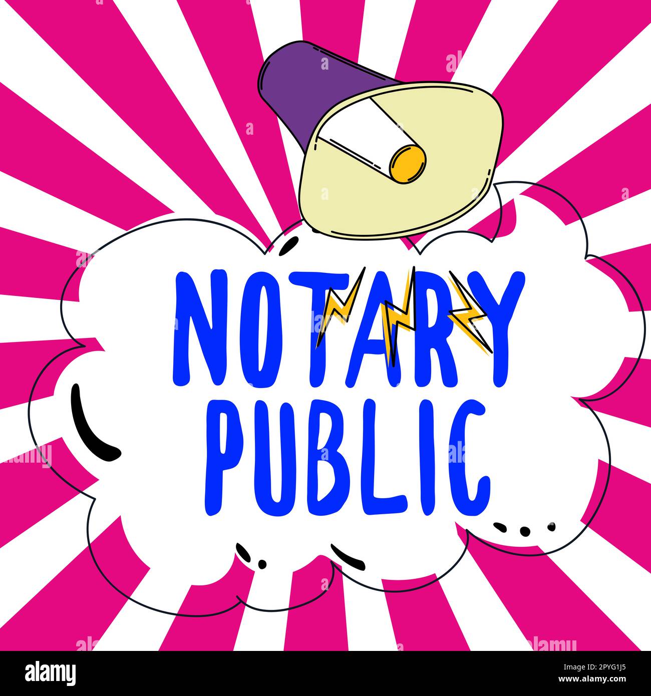 Writing displaying text Notary Public, Concept meaning Legality