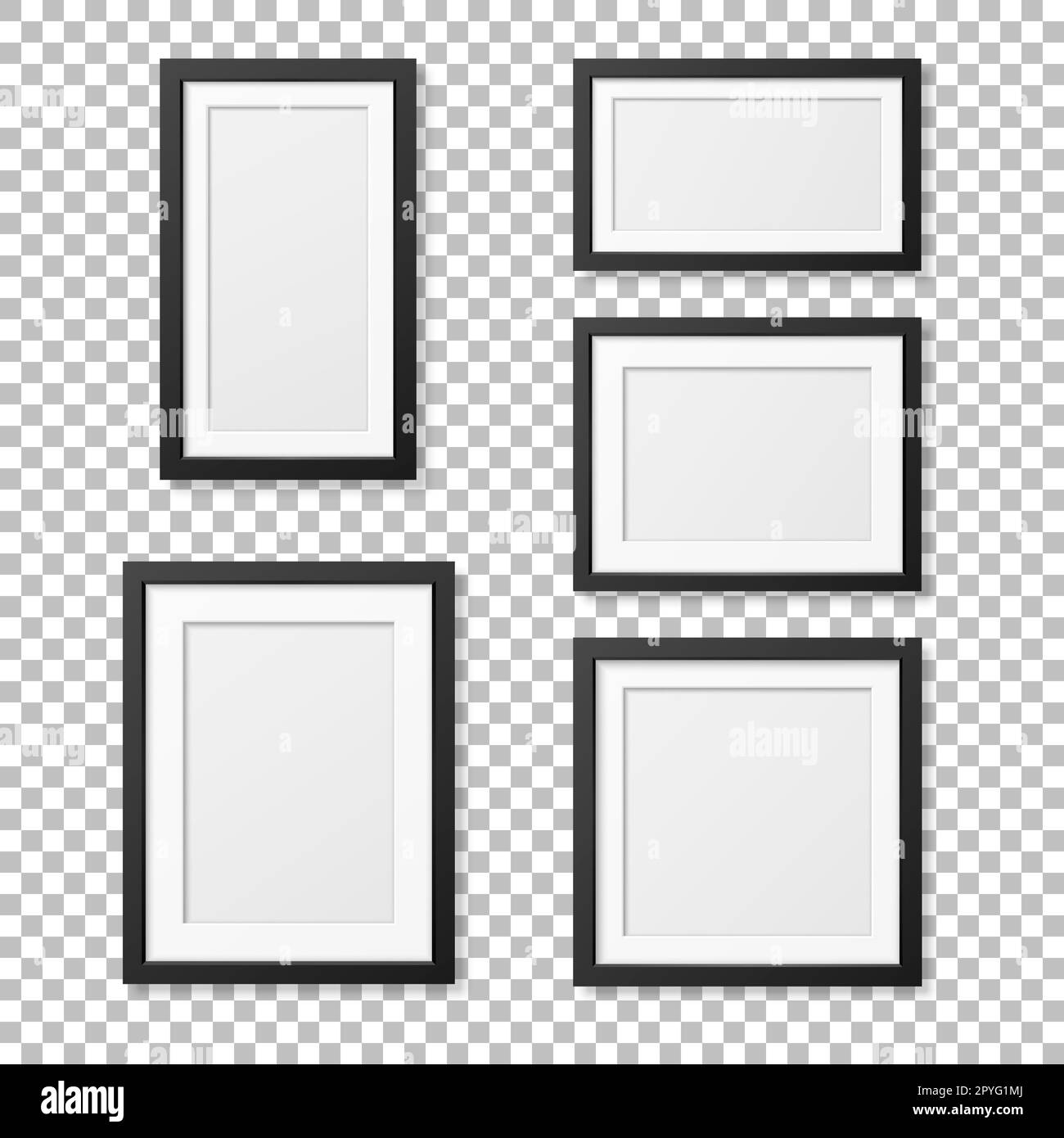 Vector realistic blank picture frame template set isolated. EPS10 Vector realistic blank picture frame template set isolated. EPS10