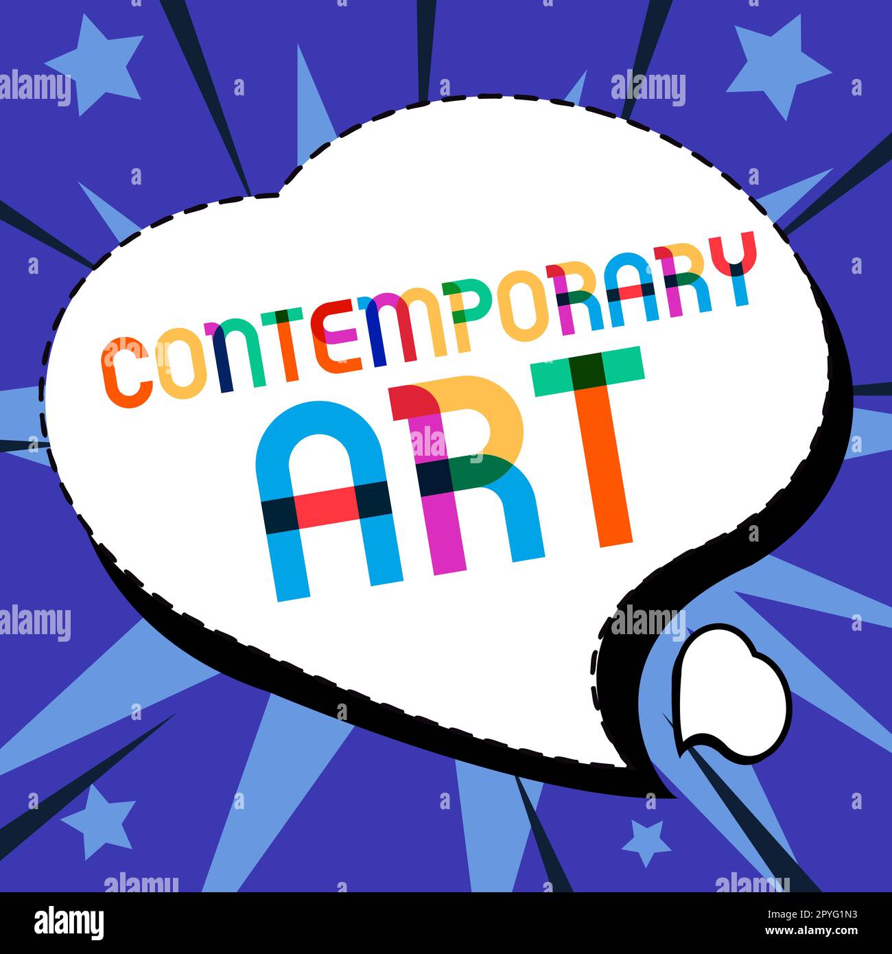 Text sign showing Contemporary Art. Word Written on made today by