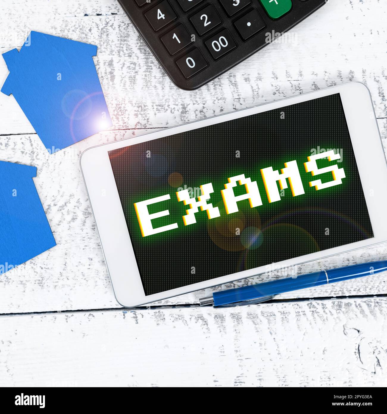 Exam Text Sign Text sign showing Exams. Internet Concept test of a specified kind to ...