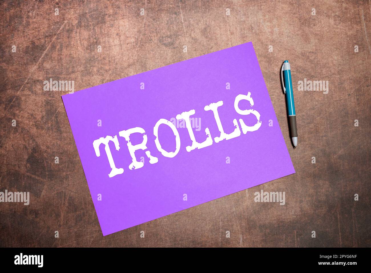 Handwriting text Trolls. Business approach Internet slang troll person who starts upsets people on Internet Stock Photo