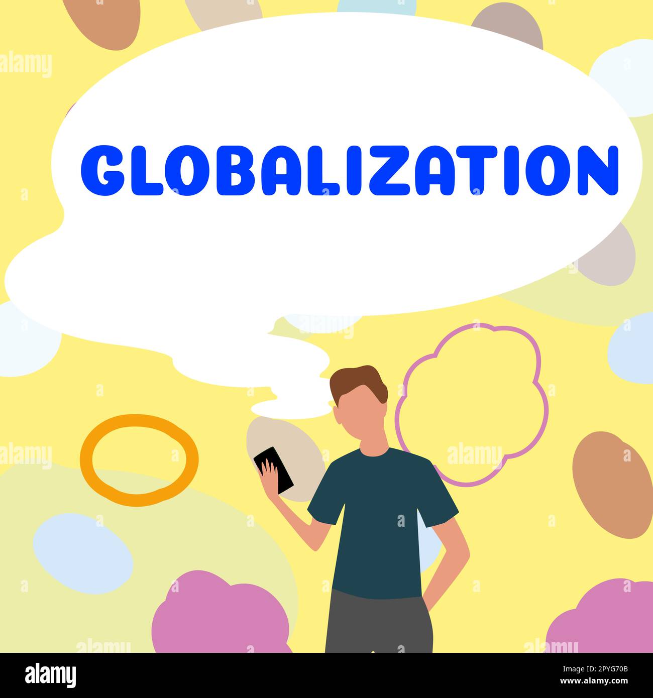 Handwriting text Globalization. Business concept development of an increasingly integrated global economy marked Stock Photo