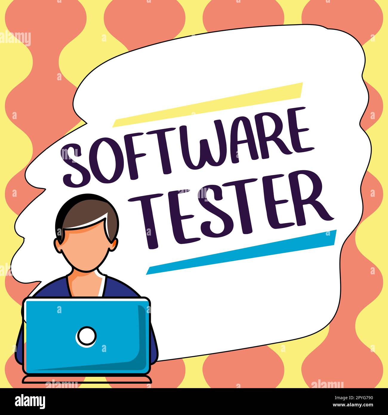 Sign displaying Software Tester. Concept meaning implemented to protect software against malicious attack Stock Photo