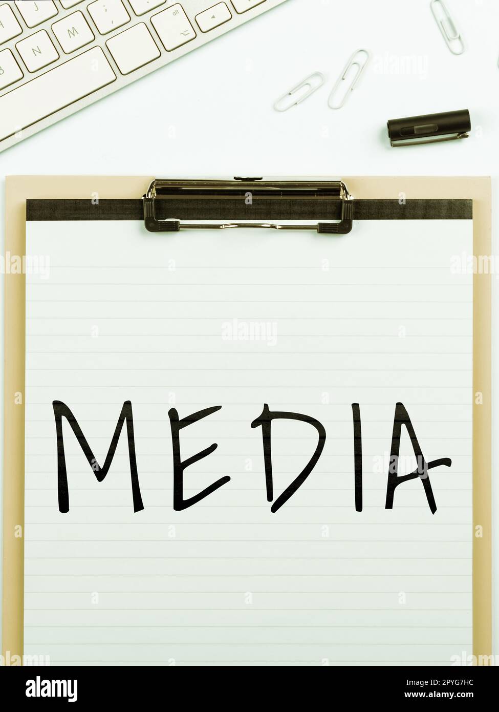 Sign displaying Media. Business concept the main means of mass communication that are regarded collectively Stock Photo