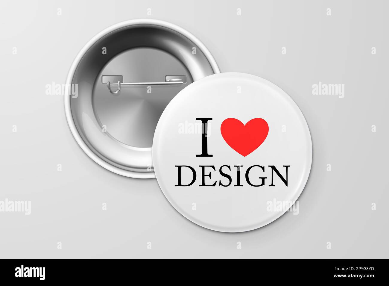 Button badge, front and back view. Design template. Vector EPS10 ...