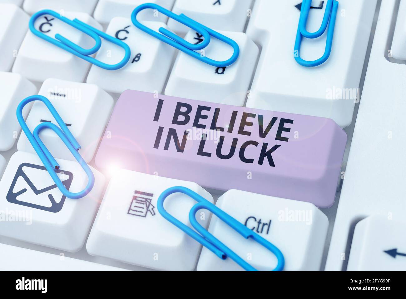 Conceptual caption I Believe In Luck. Word for to have faith in lucky