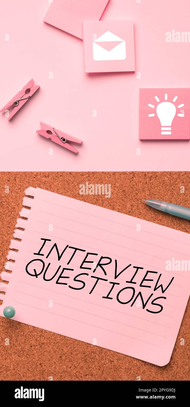 Interview Question Sign Inspiration showing sign Interview Questions. Word for Typical topic ...