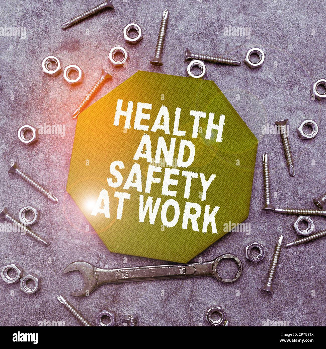 Sign displaying Health And Safety At Work. Business showcase Secure procedures prevent accidents