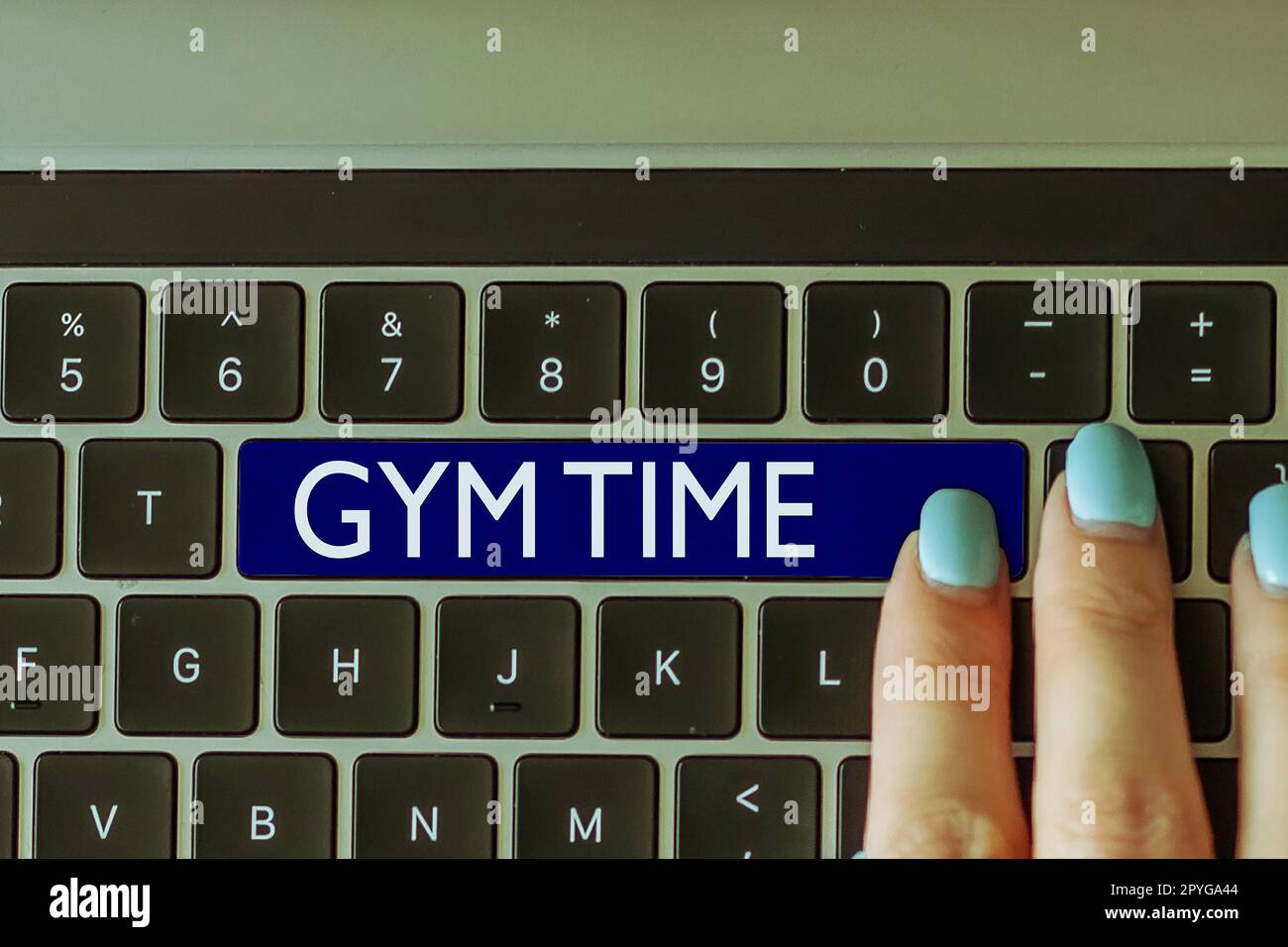 Text caption presenting Gym Time. Concept meaning a motivation to start