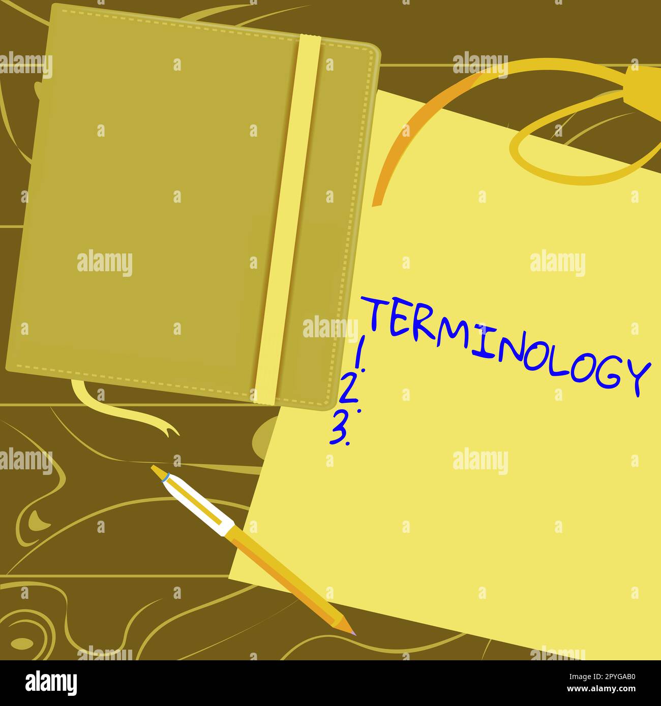 Hand writing sign Terminology. Concept meaning Terms used with