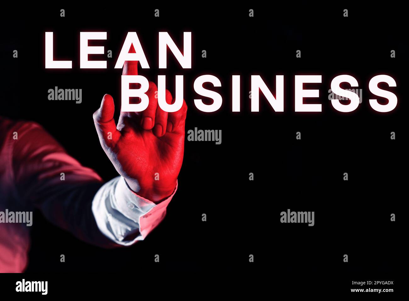 Conceptual display Lean Business. Business approach improvement of waste minimization without sacrificing productivity Stock Photo