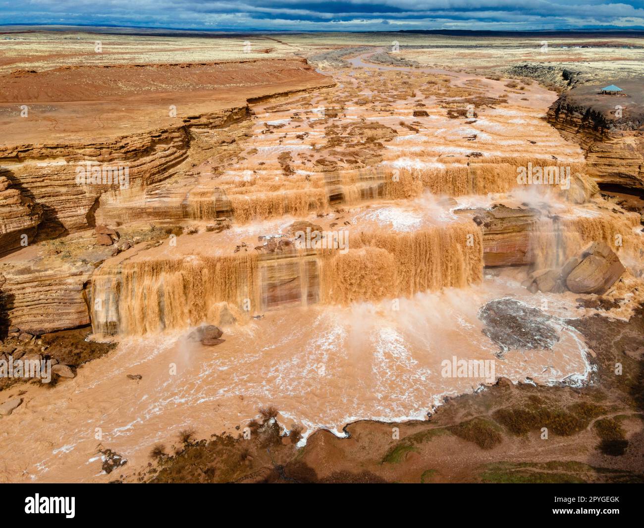 Aerial photograph of the Grand Falls of the Little Colorado River