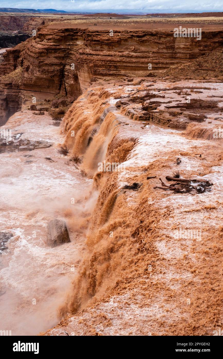Grand Falls of the Little Colorado River during spring high flow. Navajo Nation, Cameron