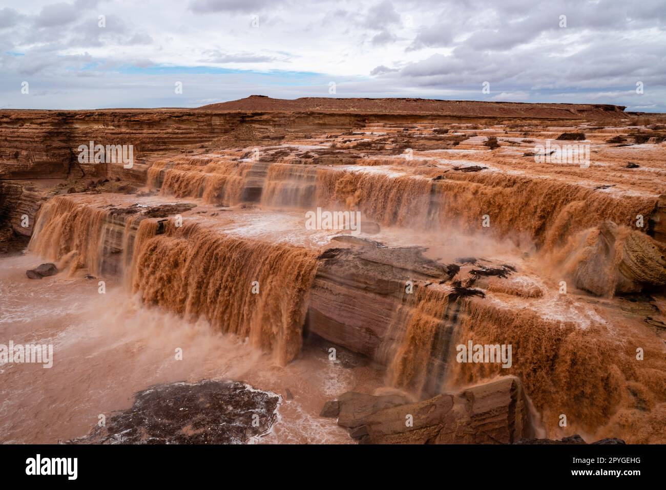 Grand Falls of the Little Colorado River during spring high flow. Navajo Nation, Cameron