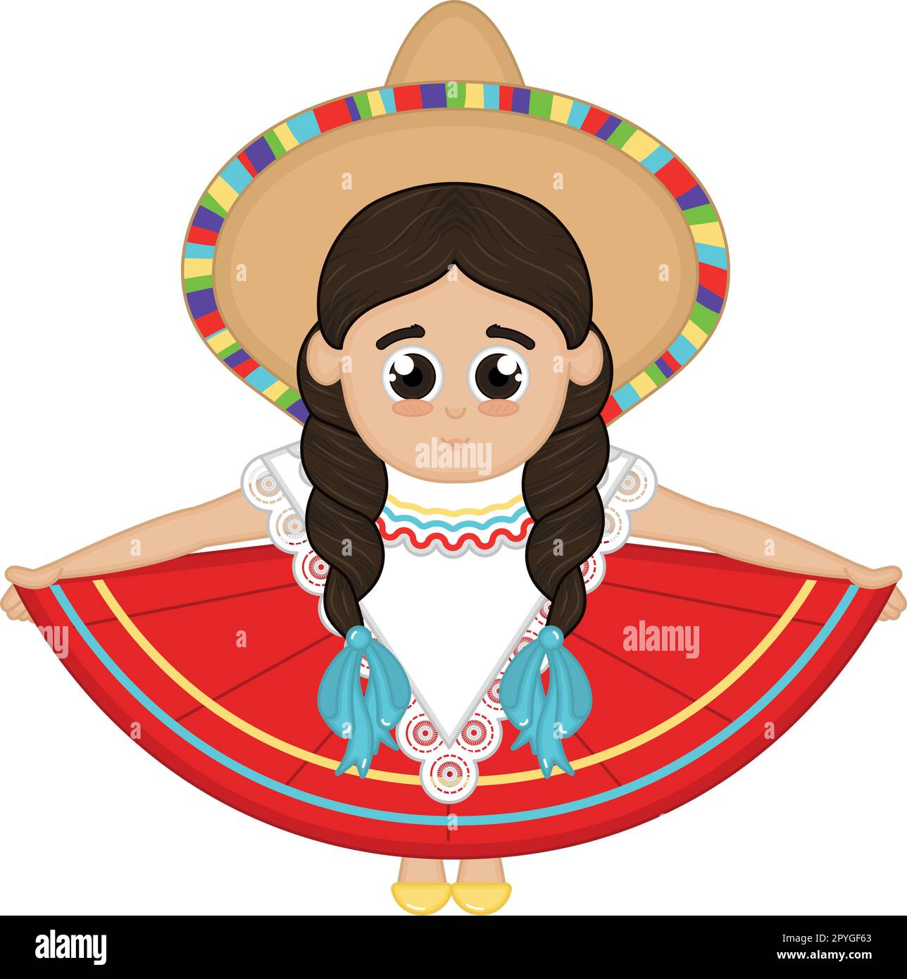 isolated-traditional-mexican-woman-cartoon-vector-stock-vector-image