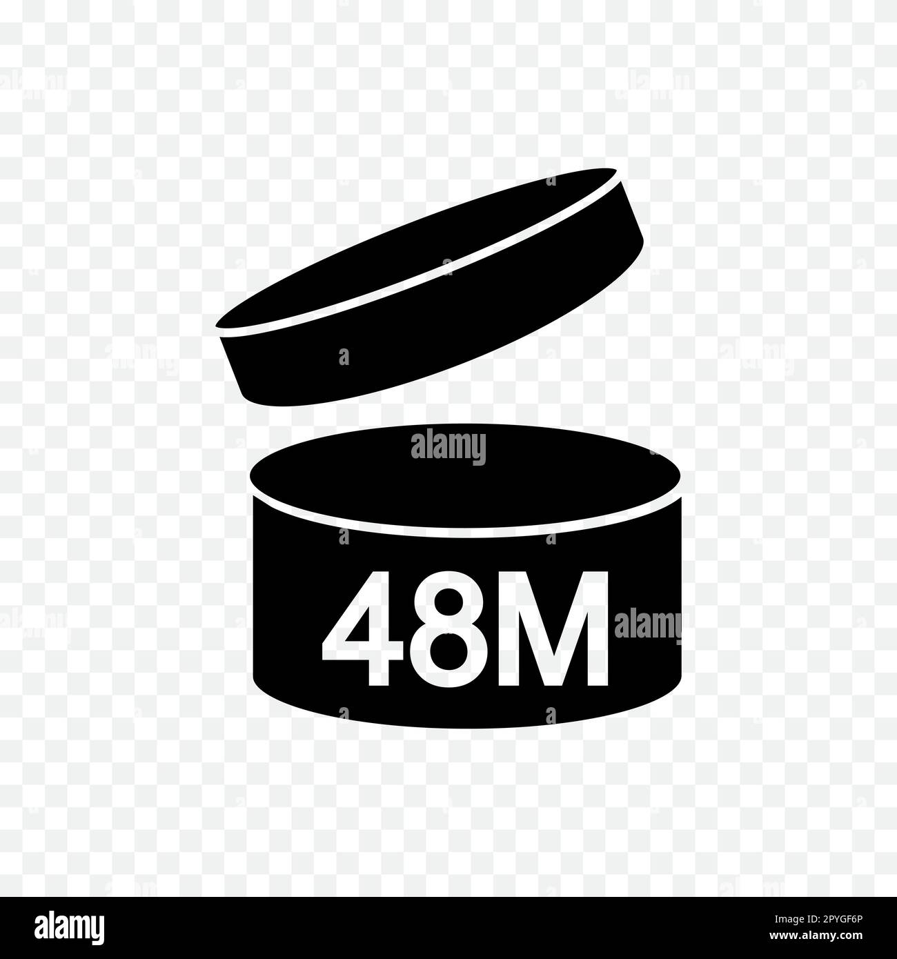 48 month or 4 years PAO icon. Period after opening sign. Jar with open