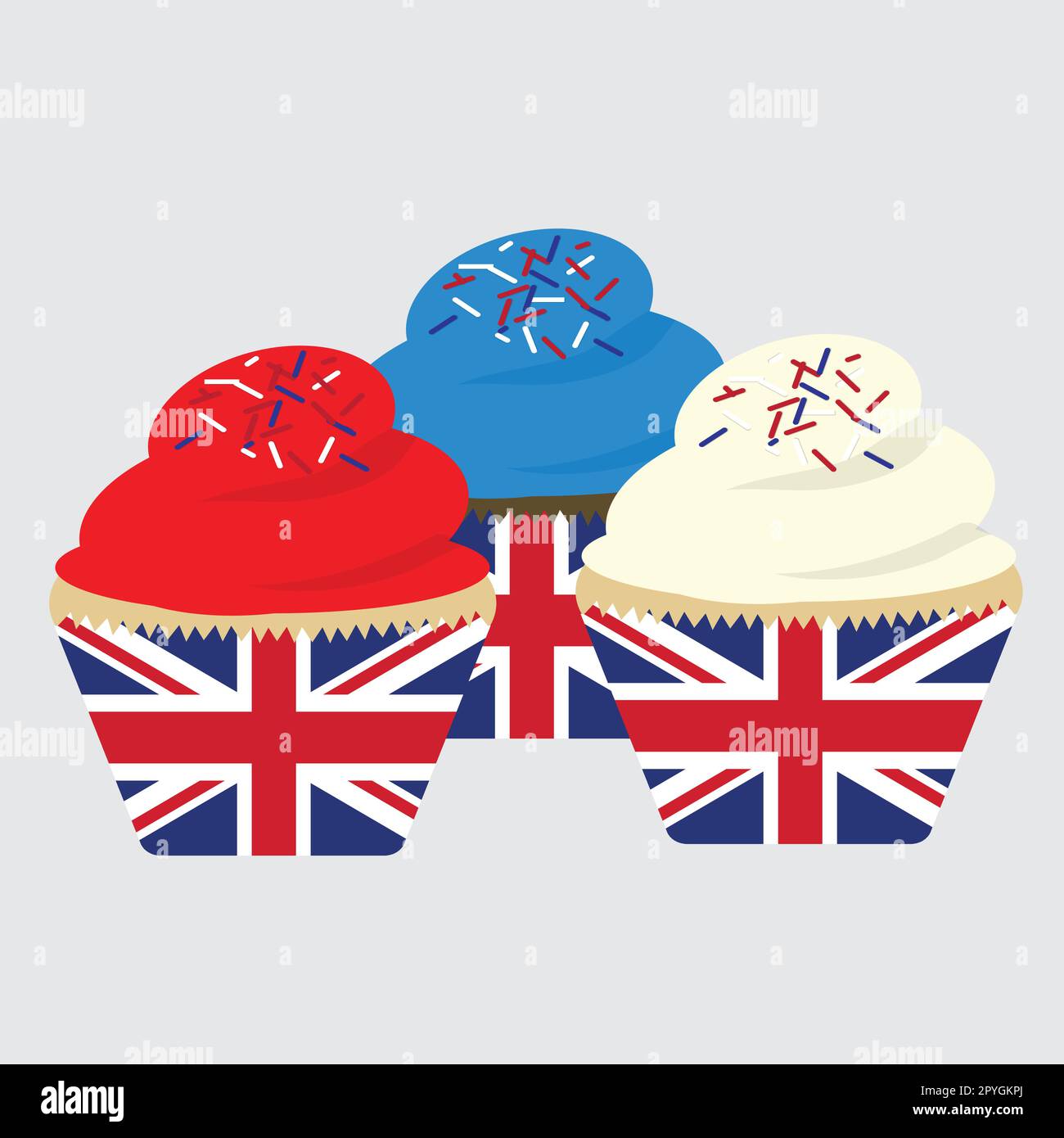 Coronation Union Flag cupcakes vector illustration Stock Vector Image &amp; Art - Alamy