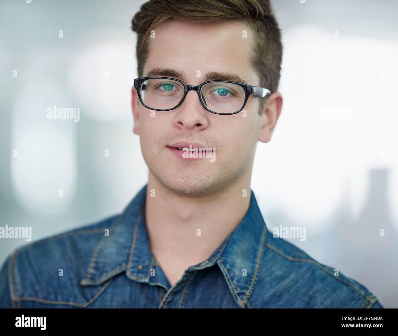 Hes got a strong work ethic. Portrait of a handsome young office worker. Stock Photo