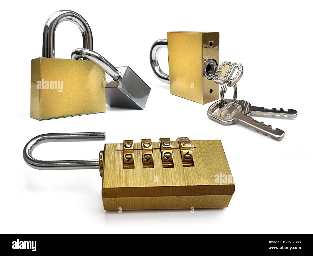 Metal padlock isolated on white background Stock Photo - Alamy