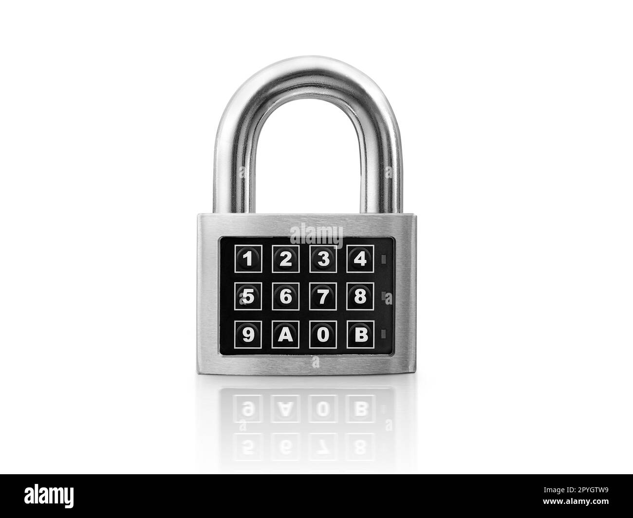 Code locked padlock on the white background. concept security Stock Photo Alamy