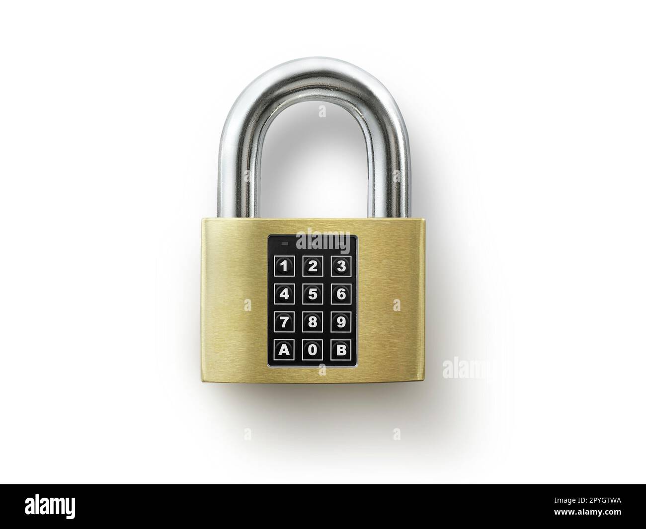 Code locked padlock on the white background. concept security Stock Photo Alamy
