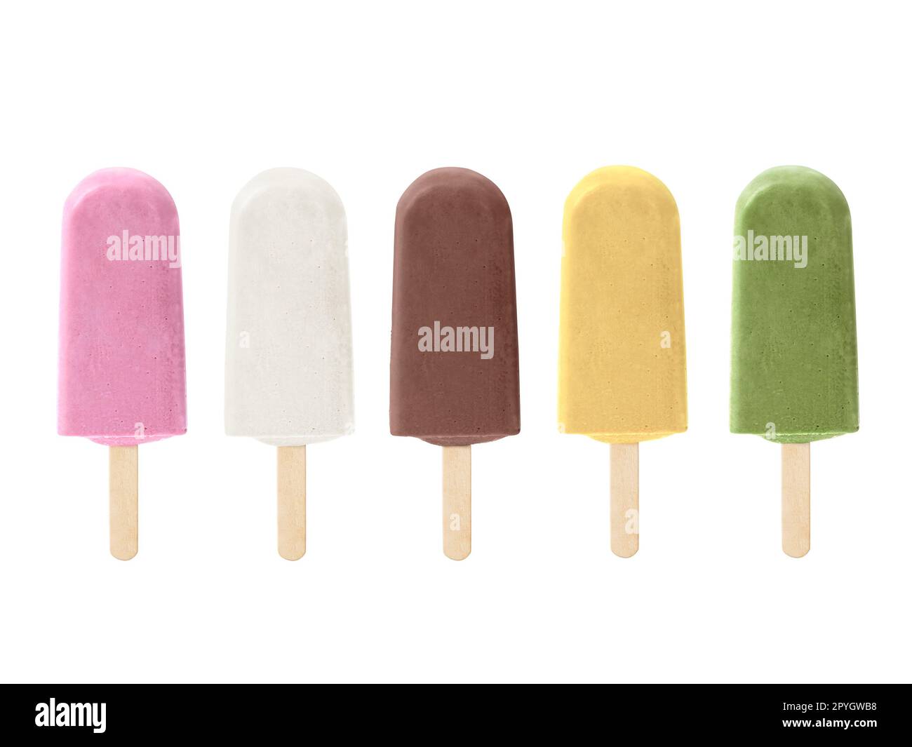 Colorful ice cream sticks isolated hi-res stock photography and