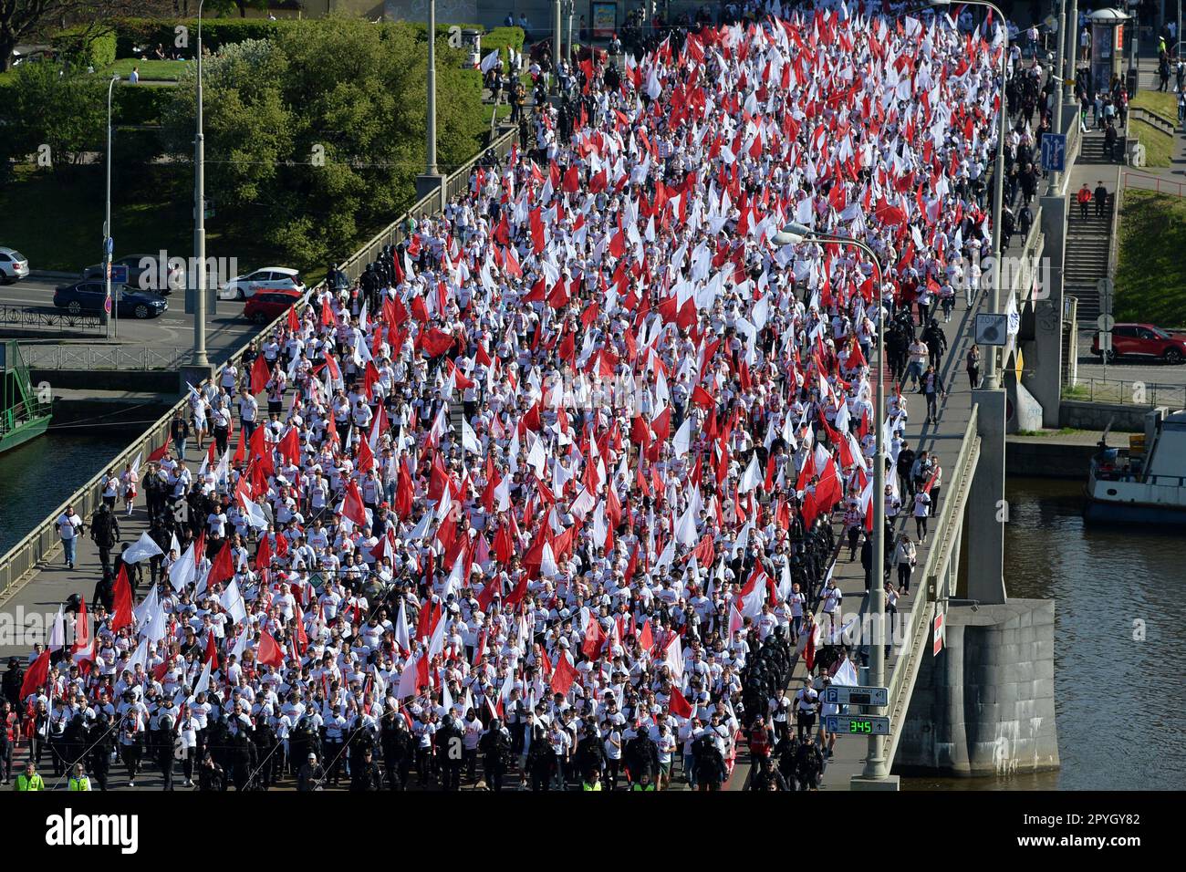 Prague, Czech Republic. 3rd May, 2023. Fans of SK Slavia Praha