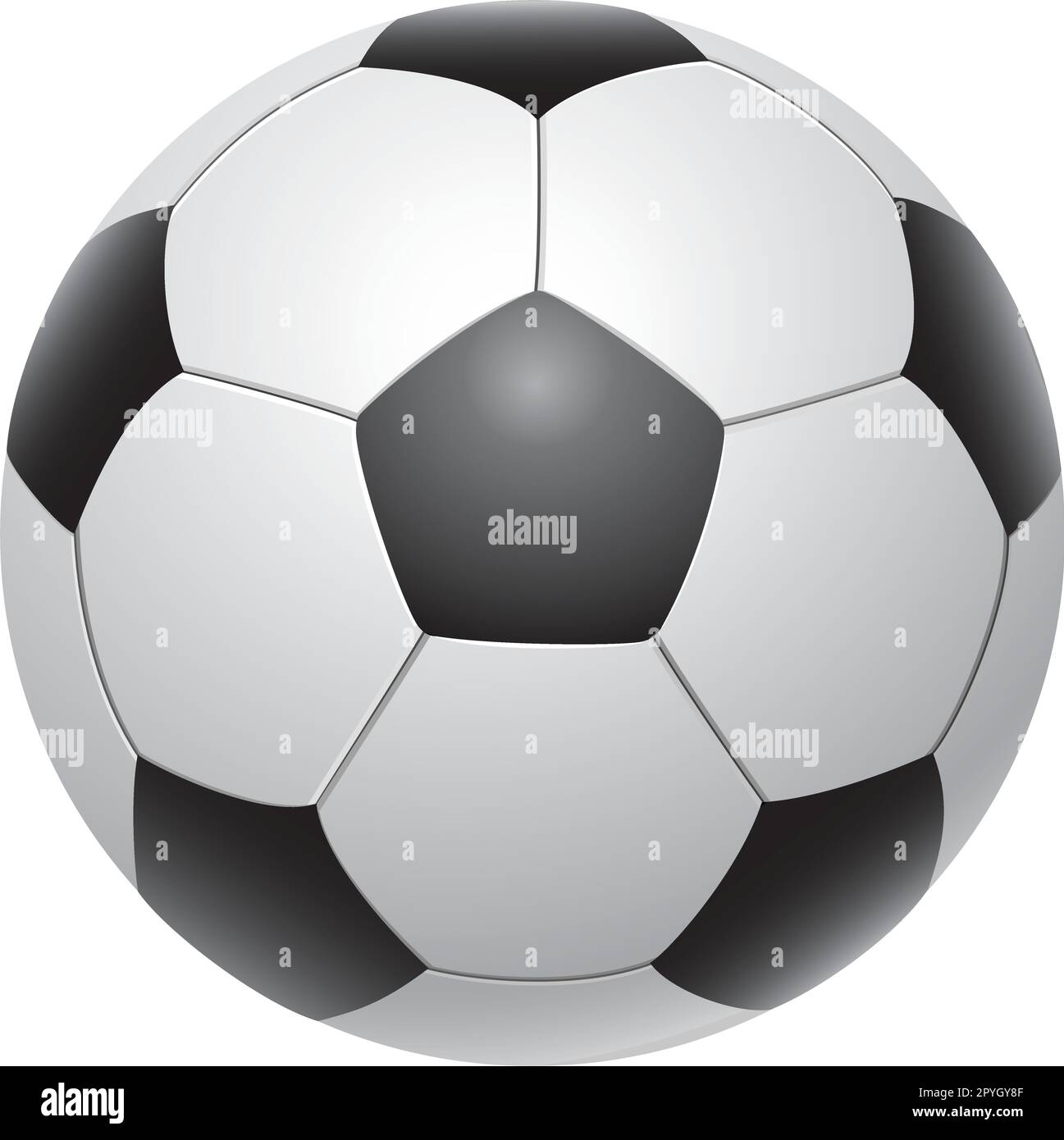 Soccer Ball, photorealistic editable vector art - Saved as Illustrator 6.0 for optimum compatibility. Stock Vector