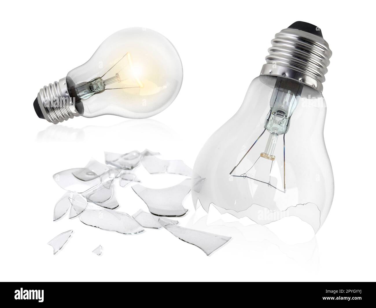 Broken light bulb isolated on white background Stock Photo Alamy