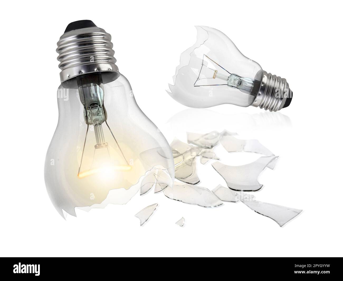Broken light bulb isolated on white background Stock Photo Alamy