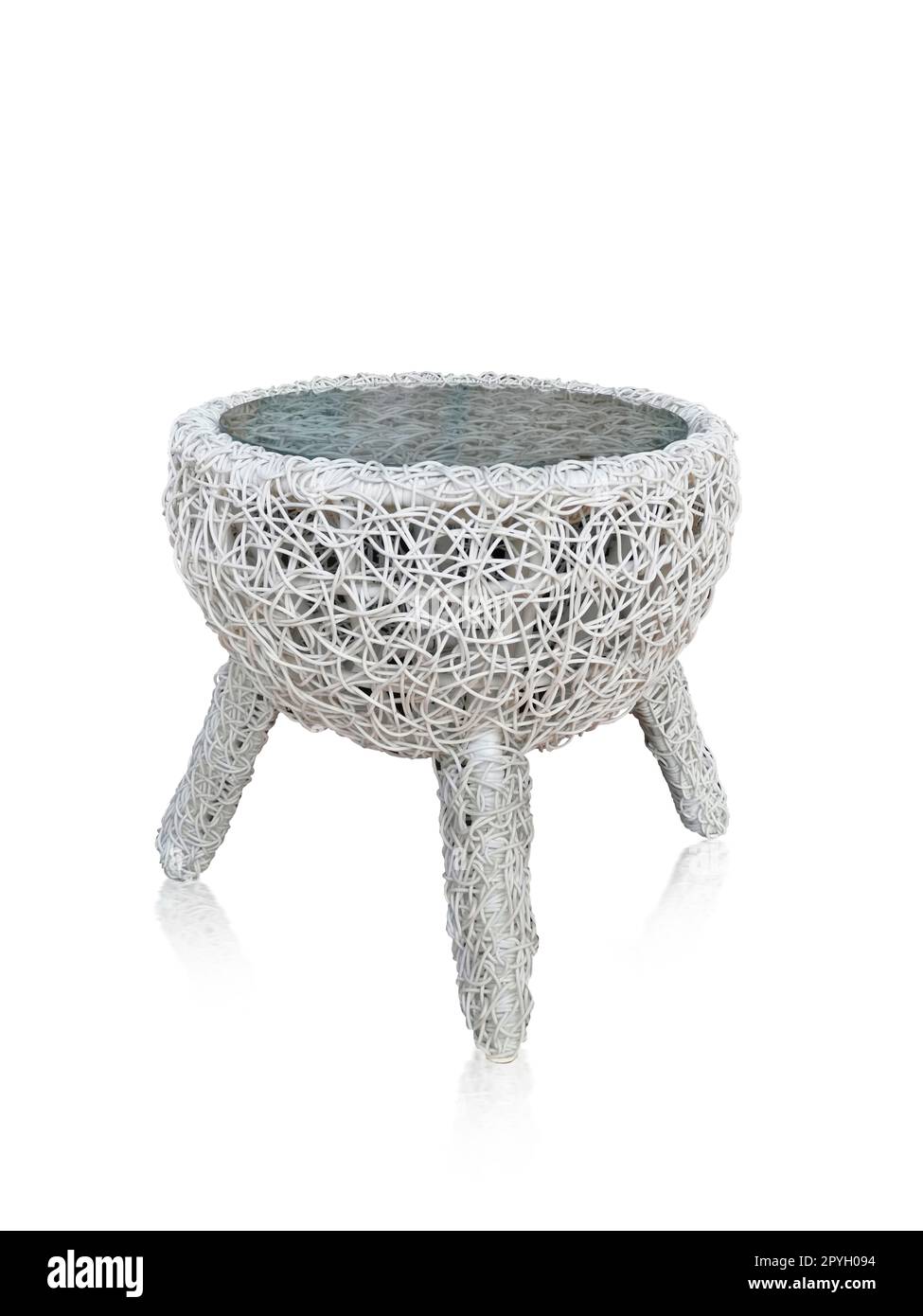 Wicker comfortable chair isolated on white background Stock Photo Alamy