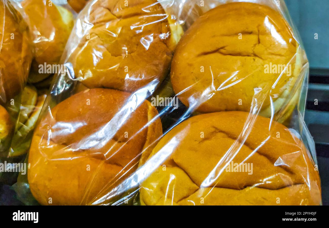 Rolls baguettes cakes and other pastries in Chedraui Supermarket in