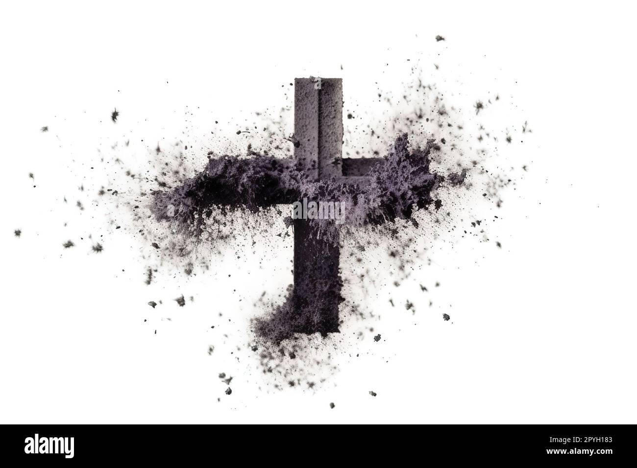 Cross made of ashes, Ash Wednesday, Lent season vintage abstract background Cross Made up of Ash