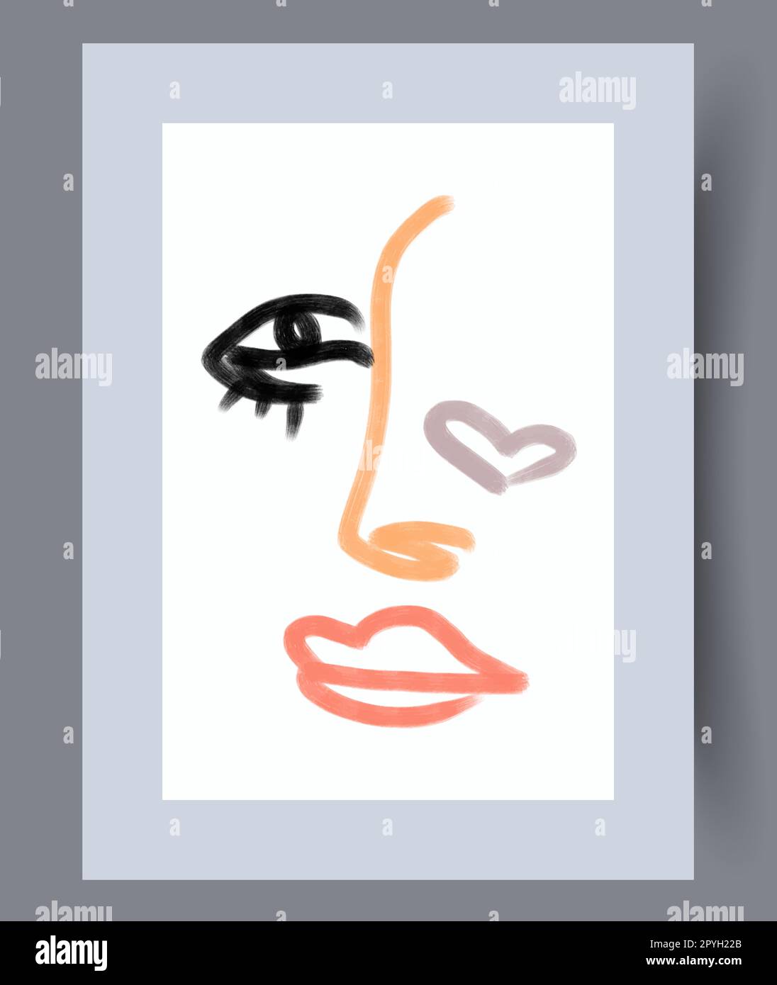 Portrait face femininity surrealism wall art print. Contemporary ...