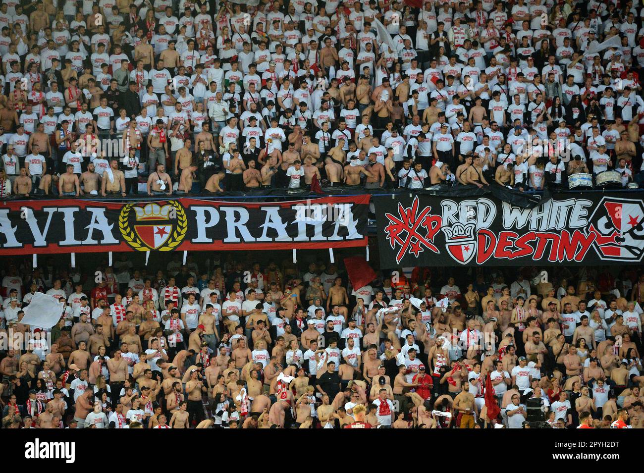 Slavia Prague Fans in the Stands Editorial Stock Photo - Image of