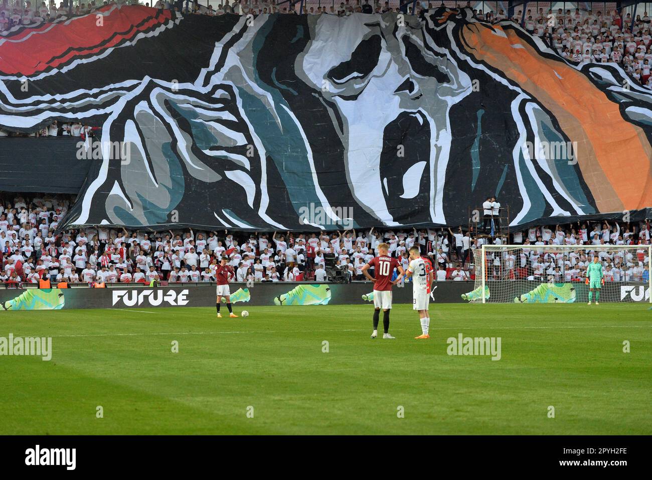 Prague, Czech Republic. 3rd May, 2023. Fans of SK Slavia Praha