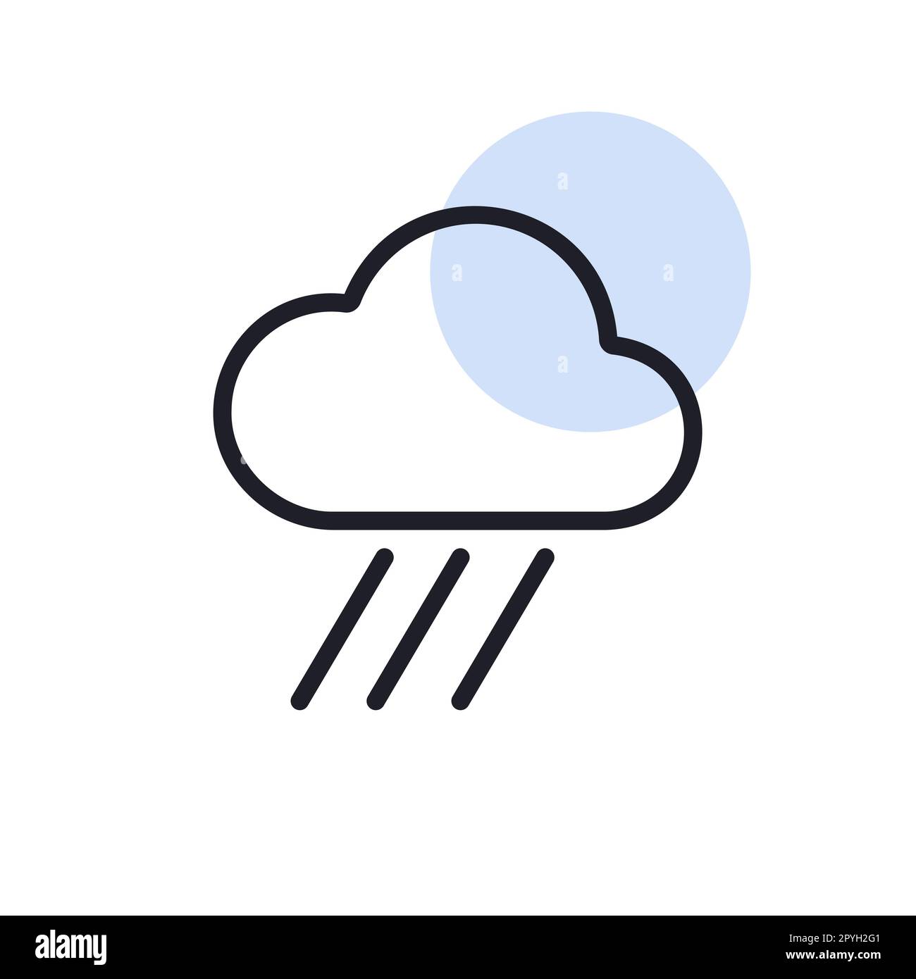 Sunny and rainy day. Weather forecast icon. Meteorological sign